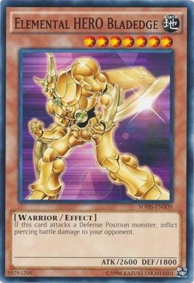 Yugioh! Elemental HERO Bladedge - SDHS-EN009 - Common - Unlimited Edition Near M-image