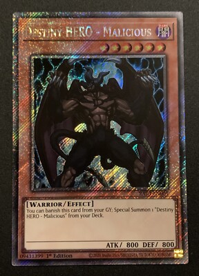 Destiny HERO - Malicious - RA03-EN001 - Platimun Secret Rare - 1st Ed - YuGiOh-image