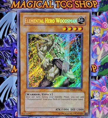 Yugioh Elemental Hero Woodsman Premium Pack 2 Secret Rare PP02-EN004 Holo Bleed-image