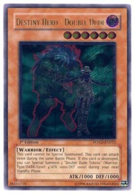 Destiny Hero - Double Dude - POTD-EN012 - Ultimate Rare - 1st Edition Heavily Pl-image