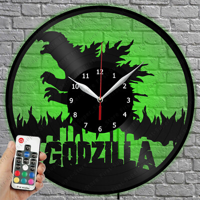 LED Clock Godzilla Vinyl Record Wall Clock Led Light Wall Clock 1971-image
