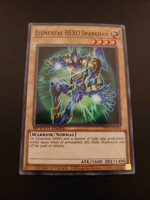YUGIOH ELEMENTAL HERO SPARKMAN SUPER RARE NEAR MINT OPTP-EN004-image