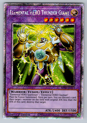 Elemental HERO Thunder Giant Yugioh RA03-EN153 Platinum Secret Rare PSR NM-image