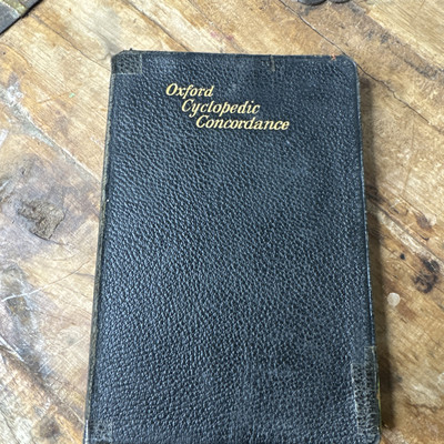 Oxford Cyclopedic Concordance, Maps, Illustrations, Leather Old-image