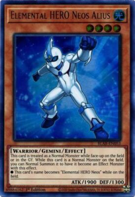 Yugioh! LP Elemental HERO Neos Alius - BLAR-EN053 - Ultra Rare - 1st Edition Lig-image
