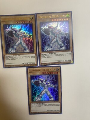 YuGioh Elemental HERO Neos NM (Limited Ed.) DUPO-EN102 Ultra Rare Card x3-image