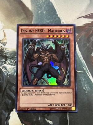 Yugioh Destiny HERO - Malicious Super Rare DESO (Slight Corner Damage)-image