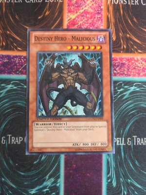 Yu-Gi-Oh! Destiny Hero - Malicious GLD3-EN009 Limited Common NM/LP-image