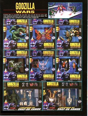 1996 GODZILLA WARS Action Figures Toy PRINT AD ART VINTAGE GIGAN BATTRA MOGUERA-image