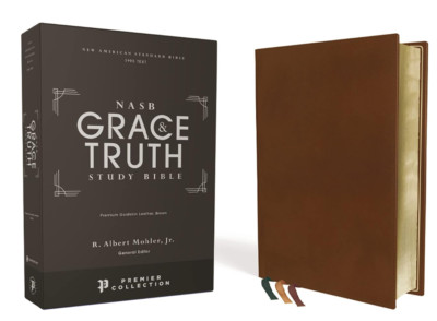 NASB Grace & Truth Study Bible Premium Goatskin Leather, Brown MSRP $289.99-image