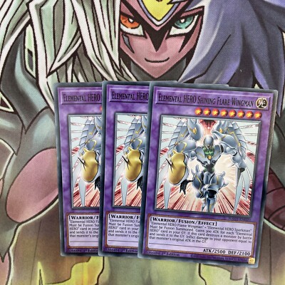 HAC1-EN020 x3 Elemental HERO Shining Flare Wingman Common Excellent Yugioh -image