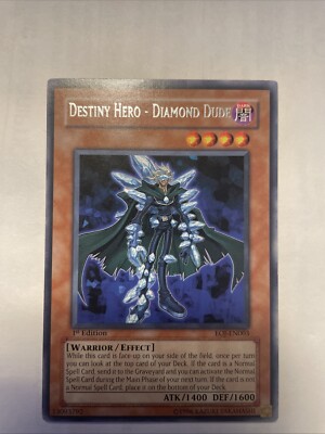 Yugioh Enemy Of Justice DESTINY HERO - DIAMOND DUDE 1st Ed EOJ-EN003 NM-image
