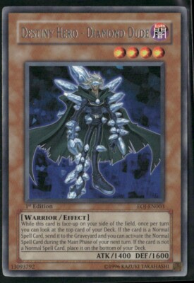 Yu-Gi-Oh! TCG Destiny Hero - Diamond Dude EOJ-EN003 1st Edition Rare-image