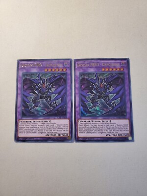 Yugioh - Destiny HERO - Dangerous BLHR-EN063 NM 1st ed Ultra Rare x2-image