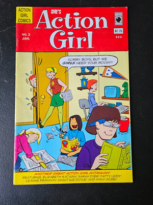 SHE'S ACTION GIRL #5. 1995 ACTION GIRL COMICS, SLAVE LABOR GRAPHICS. GODZILLA-image