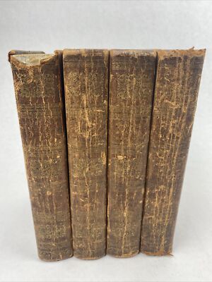 1828 Charles Rollin Ancient History of the World 4 vols leather Maps foldouts-image