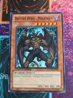 Yu-Gi-Oh! Destiny Hero - Malicious GLD3-EN009 Limited Common NM/LP a1/-image