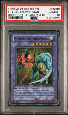 2006 Yugioh Elemental Hero Flame Wingman 1st Edition DP1-EN010 PSA 10 GEM MINT-image