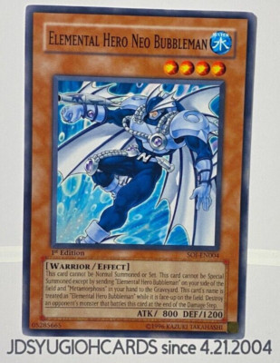 YuGiOh Elemental Hero Neo Bubbleman  1st Ed SOI-EN004  MINT/NEAR MINT-image