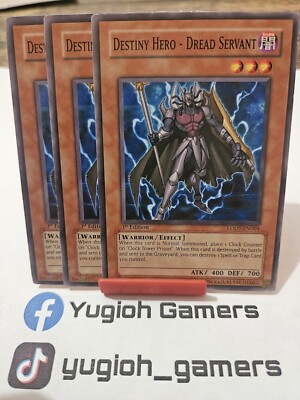 Yu-Gi-Oh Destiny Hero Dread Servant X3 LODT 1st Edition Common Light Played -image