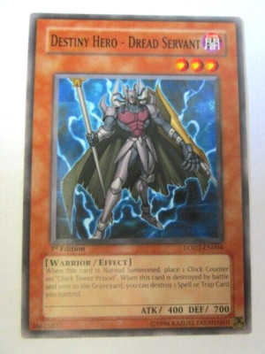 Yugioh! Destiny Hero - Dread Servant Lodt-En004 Common 1st Ed Light Play!!-image