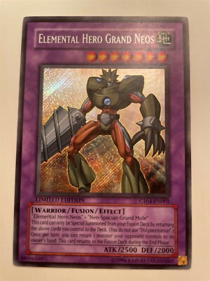 YuGiOh Elemental Hero Grand Neos CT04-EN001 Limited Secret Rare MINT/NEAR MINT @-image