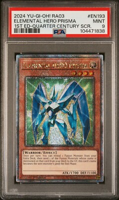 Yugioh Elemental Hero Prisma RA03-EN193 1st Quarter Century Rare PSA 9 MINT-image