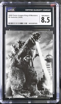 2006 Comic Images GODZILLA King of Monsters card #2 1954 CGC Graded 8.5 NM/MINT+-image