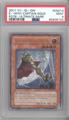 PSA 9 - Yu-Gi-Oh Card - FOTB-EN014 - ELEMENTAL HERO CAPTAIN GOLD (ULTIMATE) MINT-image