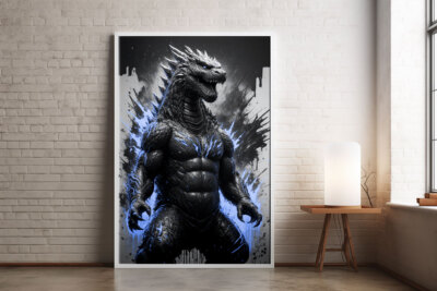Godzilla Kaiju XXL Canvas Wall Art, Home Decor Print Poster Painting-image