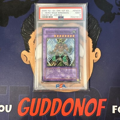 PSA 9 MINT 2006 YU-GI-Oh! EOJ ELEMENTAL HERO WILD WINGMANEN EN035 1st Edition-image