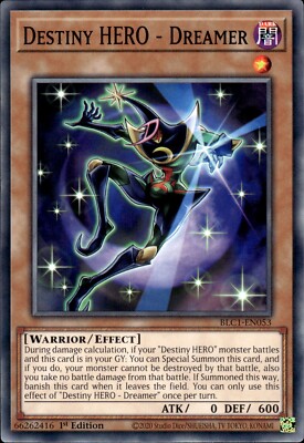 Destiny HERO - Dreamer - 1st Edition BLC1-EN053 - NM - YuGiOh-image