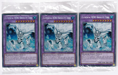 3x Elemental HERO Absolute Zero - (BLC1-EN004 - Ltd Ed - Secret Rare) NM/Sealed-image