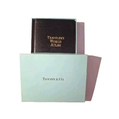 Tiffany & Co Traveler's World Atlas Original Box Leather Bound Beautiful Gift -image