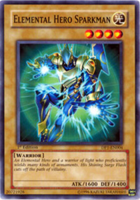 Yugioh! HP Elemental Hero Sparkman - DP1-EN004 - Common - 1st Edition Heavily Pl-image