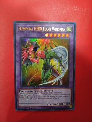 Yugioh Card TCG ELEMENTAL HERO FLAME WINGMAN 1ST EDITION ULTRA RARE HAC1-EN008-image