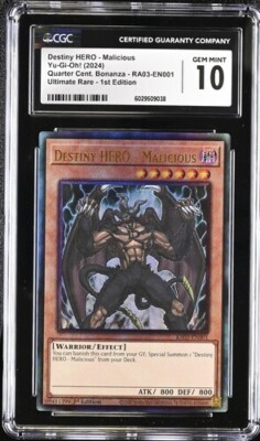 Destiny Hero - Malicious *CGC GEM MINT 10* RA03-EN001 *POP 1* Ultimate Rare-image