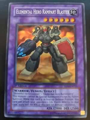 YuGiOh Elemental Hero Rampart Blaster Ultra Rare EEN-EN033 1st Edition LP-image