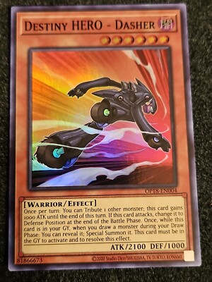 Yugioh Destiny HERO - Dasher OP18-EN004 Super Rare NM-image