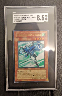 2007 Yu Gi Oh! Shonen Jump #EN012 Elemental Hero Stratos Ultra Rare SGC 8.5-image