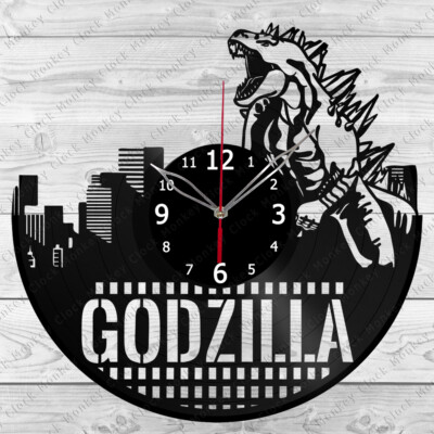 Vinyl Clock Godzilla Vinyl Record Wall Clock Home Art Decor Handmade  3728-image