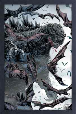 GODZILLA HERE THERE BE DRAGONS 12x18 FRAMED GELCOAT POSTER CLASSIC ARTWORK MOVIE-image