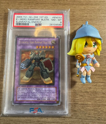 Yugioh! Elemental Hero Rampart Blaster 1st EEN-EN033 Ultimate PSA 8 NM-MT!-image