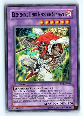 Yu-Gi-Uh Elemental Hero Necroid Shaman #EOJ-EN036 Enemy of Justice tcg LP-image