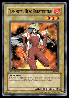 1996 Yu-Gi-Oh! 1st edition Elemental Hero Burstinatrix #TLM-EN02 Uncirculated-image