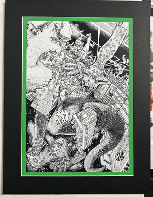 GODZILLA Print Professionally Matted Alan Moore art 1988 Toho-image