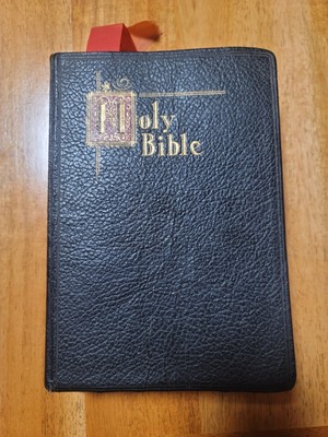 1954 Holy Bible New Catholic Edition ILLUSTRATED Genuine Leather-image