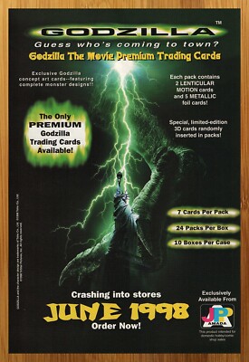 1998 Godzilla Movie Premium Trading Cards Print Ad/Poster Statue of Liberty Art-image