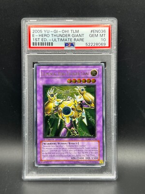 Yugioh PSA 10 GEM MT Elemental Hero Thunder Giant TLM-EN036 Ultimate 1st S#8085-image