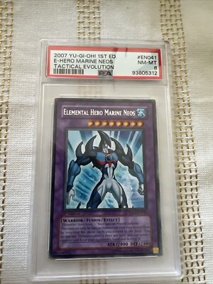 Yugioh Elemental Hero Marine Neos TAEV-EN041 Rare 1st Edition NM-Mint 8 PSA-image